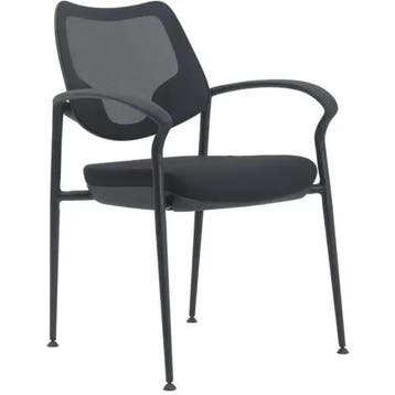 Euroseats Curve vergaderstoel / stapelstoel | gaasrug, zwart, Huis en Inrichting, Stoelen, Nieuw, Zwart, Eén