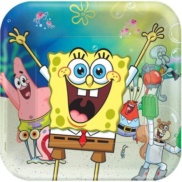 Spongebob Borden 23cm 8st, Hobby en Vrije tijd, Feestartikelen, Nieuw, Verzenden