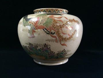 Magnificent Antique Japanese Satsuma Ceramic Display Vase -, Antiquités & Art