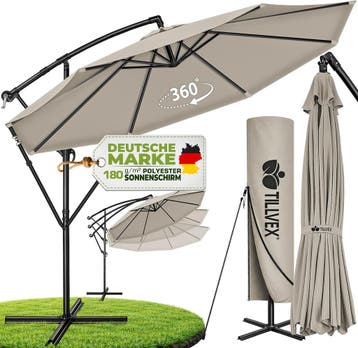 Zweefparasol - Tuinparasol - Parasol 300 cm - Met voet - Met, Verzenden, Nieuw