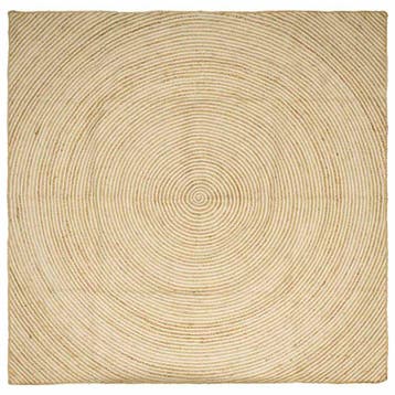 vidaXL Gebied Tapijt Wit 200 x 200 cm Jute, Maison & Meubles, Ameublement | Tapis & Moquettes, Verzenden