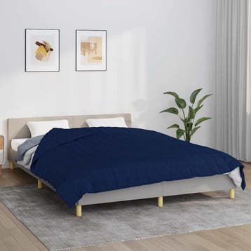 vidaXL Verzwaringsdeken 200x200 cm 9 kg stof blauw, Verzenden, Nieuw