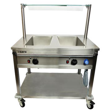Bain Marie Wagen BT2 | 2x 1/1 GN | Met Aftapkranen | 2kW |, Verzenden