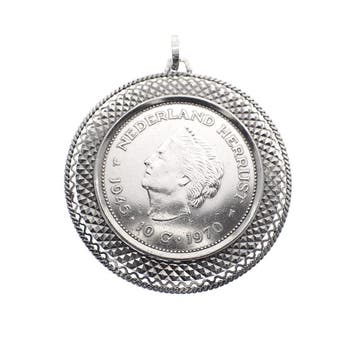 Zilveren hanger met 10 gulden munt; Juliana 1970, Ophalen of Verzenden