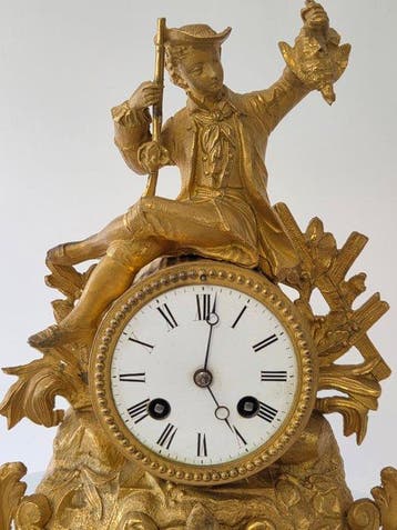 Figurale pendule - Antiek Messing - 1850-1900