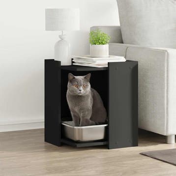 vidaXL Kattenbakomheining Zwart 42 x 42 x 51 cm, Verzenden