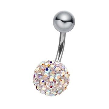 Fako Bijoux - Navelpiercing - Disco Dots - 8mm - Wit MC, Handtassen en Accessoires, Piercings, Verzenden, Nieuw