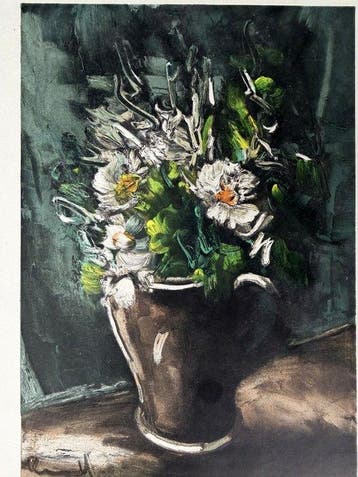 Maurice De Vlaminck (1876-1958) - Fleurs au Pot de Gres, Antiek en Kunst