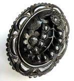 Broche Carbon - Victoriaanse Whitby-jet