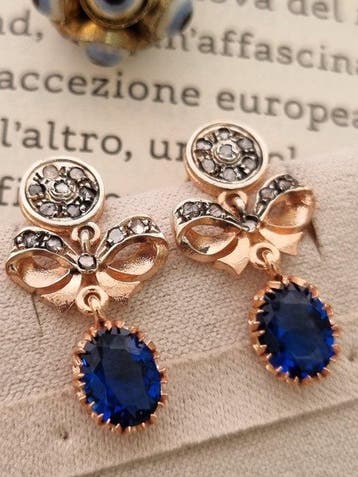 Sans prix de réserve - Boucles doreilles - 9 carats Argent,