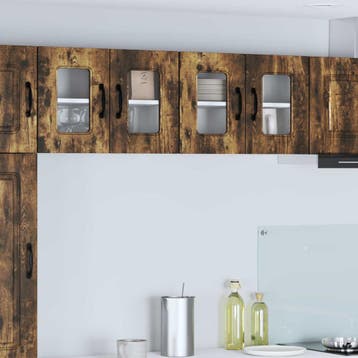 vidaXL Vaatwasserpaneel Kalmar 2 st Rook Eiken Bewerkt hout, Verzenden, Nieuw
