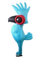 KIMU® Opblaas Kostuum Paradijsvogel Blauw Opblaasbaar Pak Vo, Ophalen of Verzenden