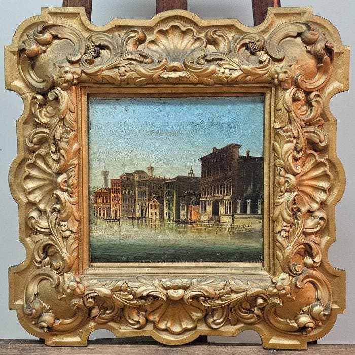 Êcole Italianne (XIX) - Pontile della Gondola - NO RESERVE, Antiek en Kunst, Kunst | Schilderijen | Klassiek