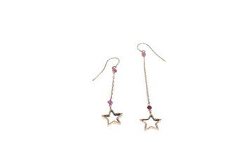 Oorbellen - 9 kt. Roségoud - 28.00ct. tw. Robijn, Nieuw