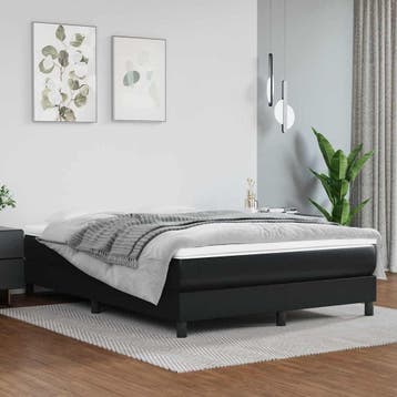 vidaXL Boxspring bed kunstleer zwart 140x200 cm, Verzenden