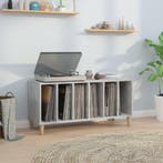 vidaXL Platenkast 100x38x48 cm bewerkt hout betongrijs, Verzenden, Nieuw