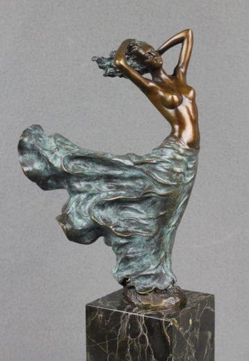 Bronze garanti J.B - Milo (1910-1978) - Sculpture, Een vrouw
