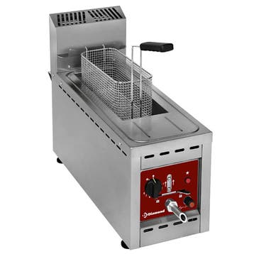 Friteuse | Gas | 8L | 100°C/190°C | 6.23kW | Aftapkraan |, Verzenden