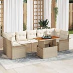vidaXL Tuinbank Set met kussen 8 pcs beige en crèmekleurig, Tuin en Terras, Verzenden, Nieuw