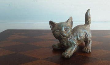P. Chenet Foundry - Beeld, Kat - 8 cm - Brons, Antiquités & Art