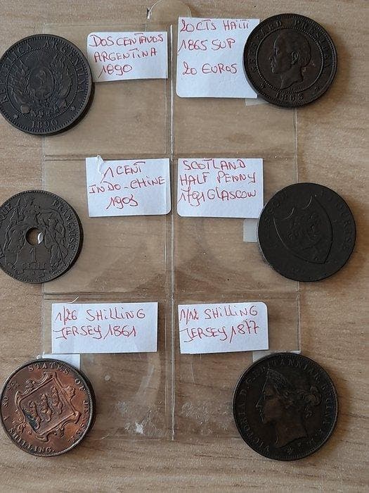 north wales,Jersey, Norvège, est india,Bornéo, Argentine,, Timbres & Monnaies, Monnaies | Europe | Monnaies non-euro