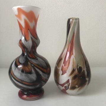 Fidrio Holland - Vaas (2) - Glas - Paar handgeblazen glazen
