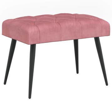 vidaXL Bank met knopen tufting Roze 60 x 40 x 45 cm Fluweel, Verzenden, Nieuw