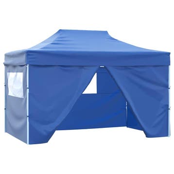vidaXL Vouwtent pop-up met 4 zijwanden 3x4,5 m blauw, Verzenden