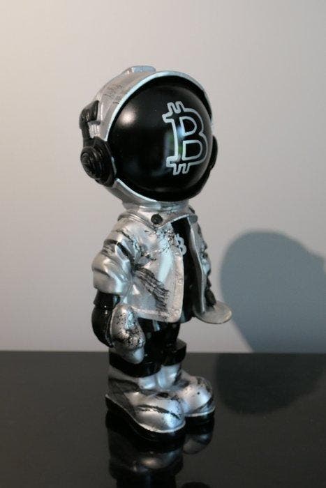 RichART - Astronaute Bitcoin - Version avec logo sur la, Antiek en Kunst, Kunst | Designobjecten