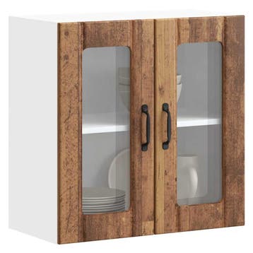 vidaXL Keukenbovenkast met glazen deur Lucca bewerkt hout, Verzenden
