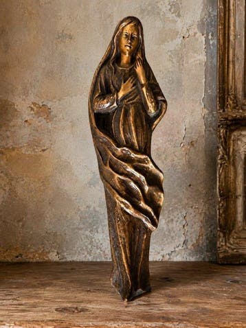 Beeld - Maagd Maria - 64 cm - Brons - 1970-1980