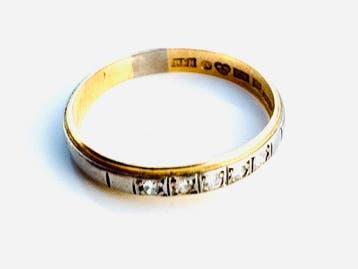 Ring - 18 karaat Geel goud - 0.18ct. tw. Diamant, Handtassen en Accessoires, Ringen, Nieuw