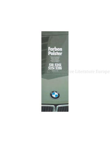 1982 BMW 5 SERIE KLEUREN EN BEKLEDING BROCHURE, Ophalen of Verzenden