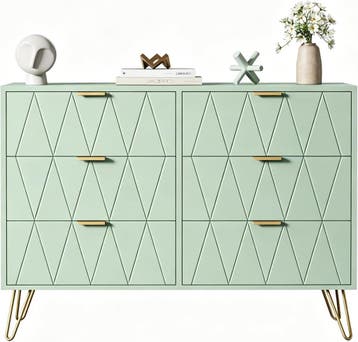 Commode - Dressoir - Ladekast - 100x34x73 cm - Groen - UEV, Huis en Inrichting, Verzenden, Nieuw