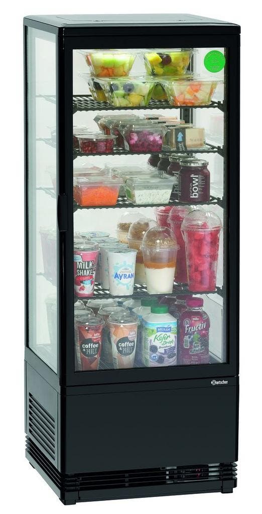 Koelvitrine | 98L | Zwart | +2°C/+12°C | 5 Schappen |, Zakelijke goederen, Horeca | Keukenapparatuur, Nieuw in verpakking, Verzenden