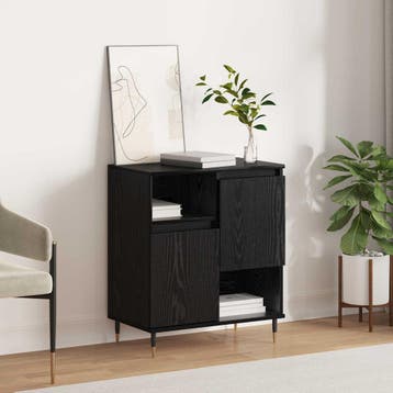 vidaXL Dressoir Zwart Eiken 60 x 35 x 70 cm, Verzenden, Nieuw