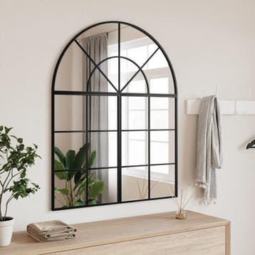 vidaXL Wandspiegel boog 80x100 cm ijzer zwart, Verzenden