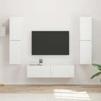 vidaXL Tv-meubelset 6 pcs Wit Bewerkt hout, Huis en Inrichting, Verzenden, Nieuw