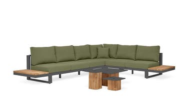 Suns Savona Sunproof hoekbank forest green met platforms, Nieuw