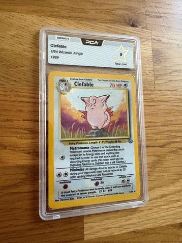 1 Graded card Clefable from 1999 Pokémon Jungle Holo 1/64 -, Hobby en Vrije tijd, Verzamelkaartspellen | Pokémon, Nieuw