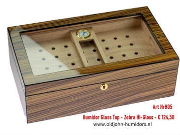 DOORZICHT HUMIDOR  GLAS - TRANSPARANT LUXE TOPSEGMENT hdam, Verzenden, Nieuw, Tabaksdoos of Verpakking