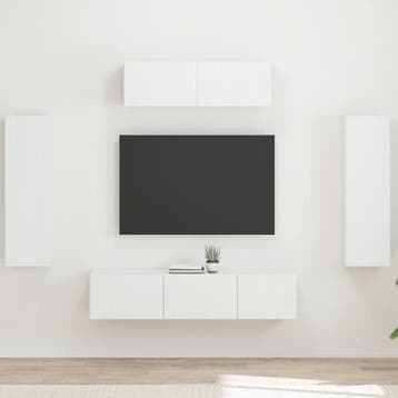 vidaXL TV Kast 5 st Wit, Verzenden
