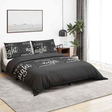 vidaXL Dekbedovertrekset 200x200 cm katoen zwart, Verzenden, Nieuw