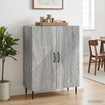 vidaXL Dressoir Grijs sonoma 66 x 34,5 x 89,5 cm Bewerkt, Huis en Inrichting, Kasten | Dressoirs, Verzenden, Nieuw