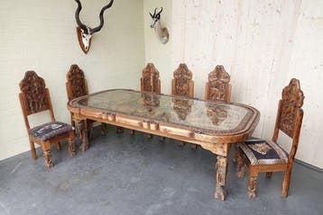 stunning African wooden dining set Schedel - africanus - 79