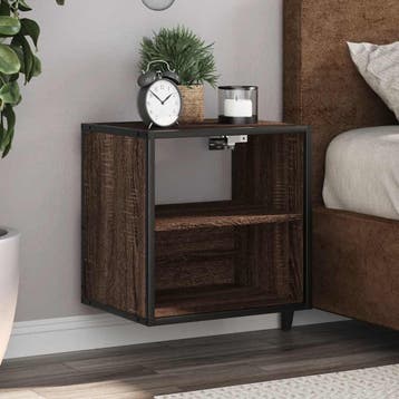 vidaXL Nachtkastjes 2st wandgemonteerd 40x31x39,5cm bruin, Maison & Meubles, Chambre à coucher | Tables de chevet, Verzenden