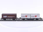 Schaal H0 Märklin 4455 & 4770 set van 2 containerwagons v.., Wisselstroom, Gebruikt, Wagon, Ophalen of Verzenden