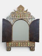 Miroir mural - Bois, Os, Métal, Cuir - Armoire-miroir