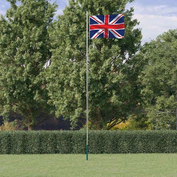 vidaXL Vlag met vlaggenmast Verenigd Koninkrijk 6,08 m, Verzenden, Nieuw