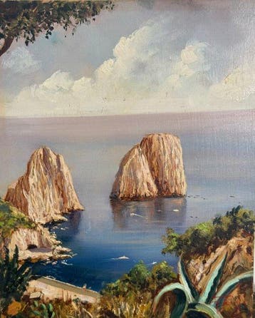 Scuola napoletana (XX) - Capri, Antiquités & Art